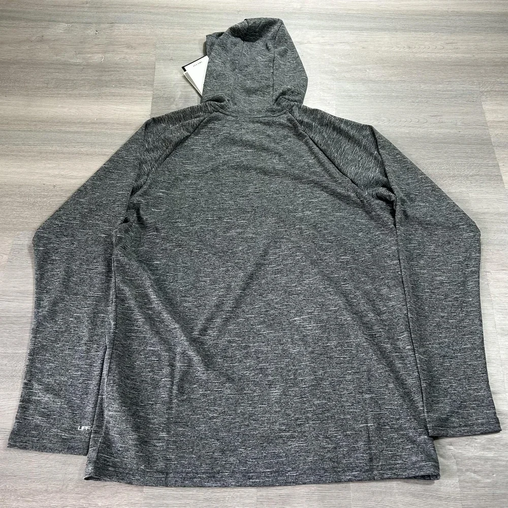 NEW Nike Swim Hooded Rash Guard Mens Small Gray Dri-FIT Long Sleeve NESSB669-001